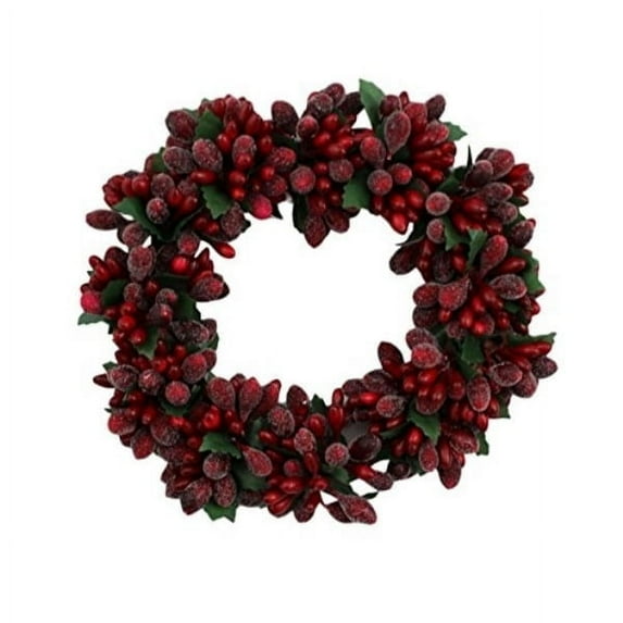 6-inch christmas red beaded berry wreath candlering candle ring ornament
