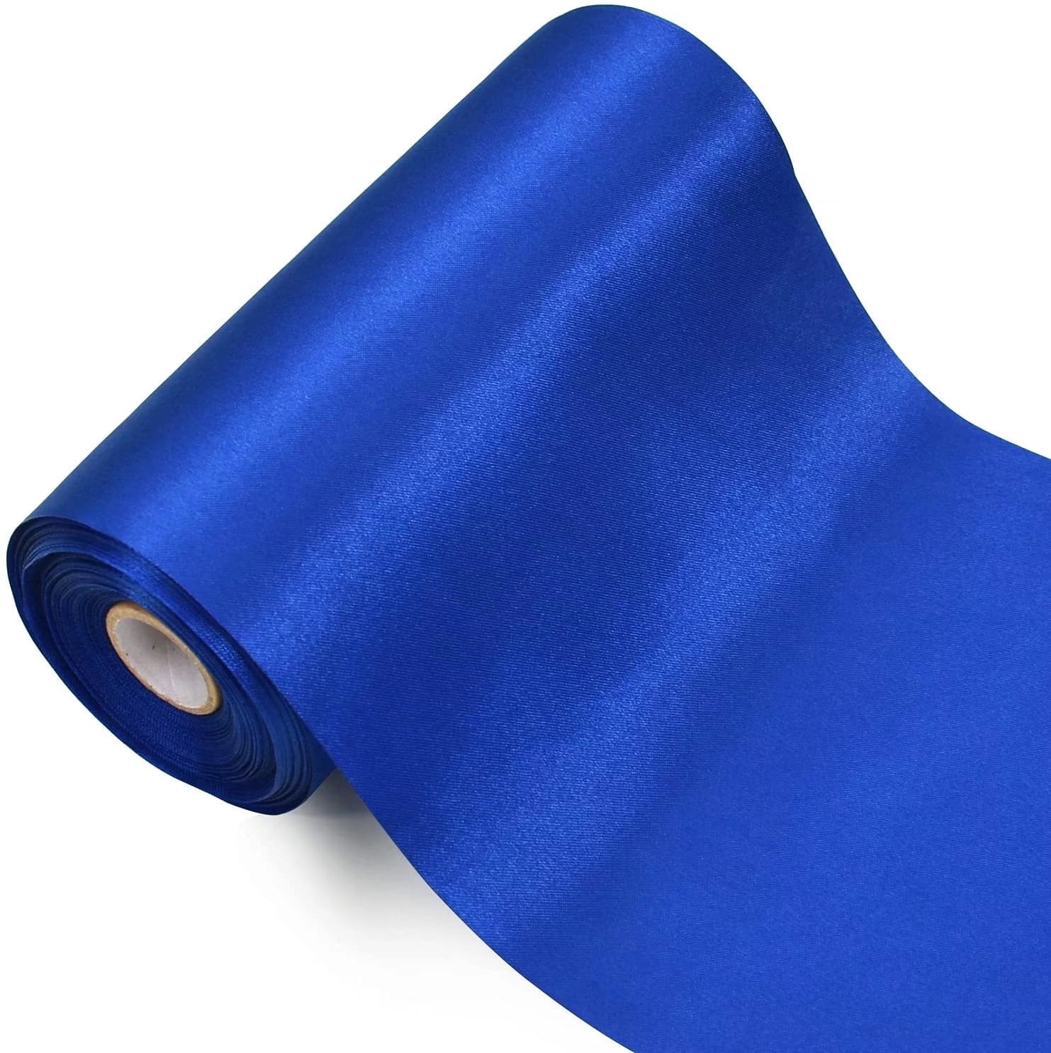 6 inch x 22yd Wide Royal Blue Satin Ribbon Solid Fabric Large Ribbon ...