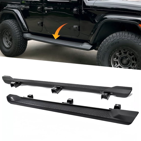 6 inches Running Boards, Nerf Bars, Side Steps Compatible for 2018-2026 Jeep Wrangler JL 4-Door Black
