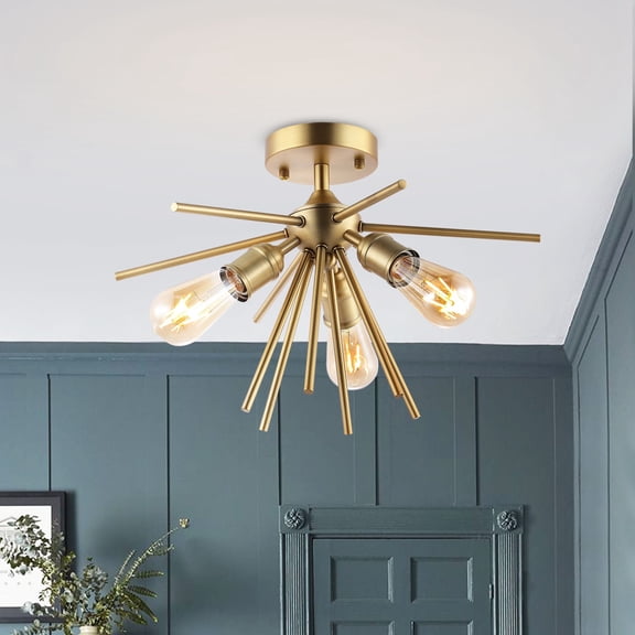 6-light Sputnik Semi Flush Mount