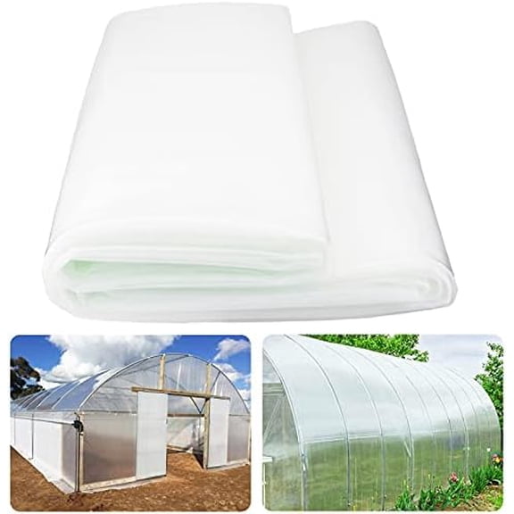6 mil Greenhouse Plastic Film Sheeting Cover, 10' x 26' UV Resistant Polyethylene Film, 4 Year Green House Hoop Supply Farm Plastic Cover