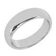 thumbnail image 1 of 6 mm 14K White Gold Wedding Band Plain Low Dome Style High Polished Band Ring, 1 of 3
