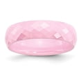 thumbnail image 1 of 6 mm Ceramic Pink Faceted Polished Band, Size 5, 1 of 1