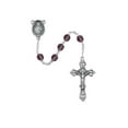 thumbnail image 1 of 6 mm Glass February Cross Rosary Set - Dark Purple, 1 of 1