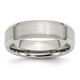 thumbnail image 1 of 6 mm Stainless Steel Flat Beveled Edge Brushed & Polished Band - Size 9, 1 of 1