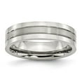 thumbnail image 1 of 6 mm Stainless Steel Grooved Satin & Polished Band - Size 13, 1 of 1