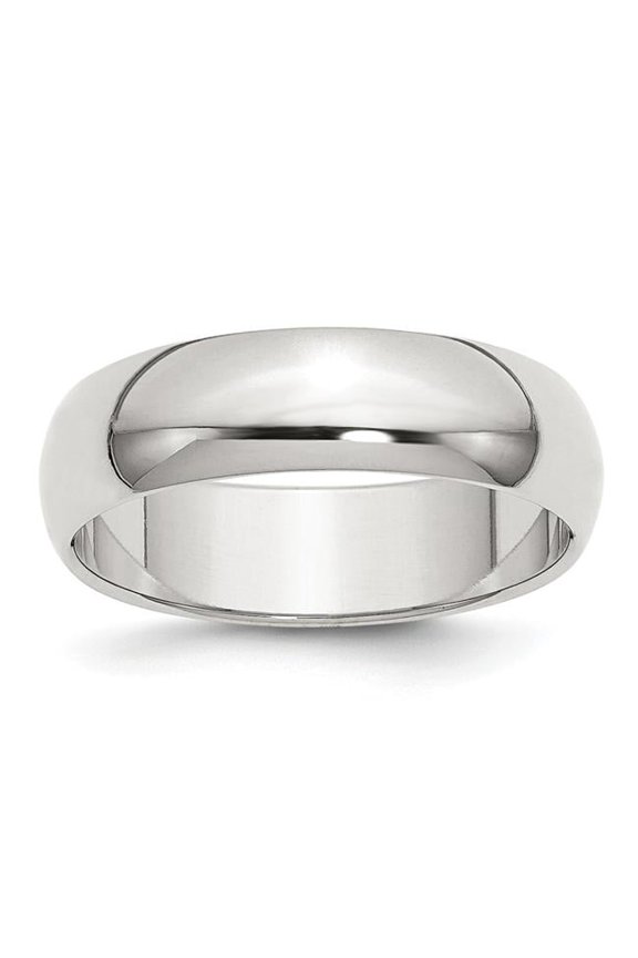 6 mm Sterling Silver Half-Round Band, Size 4