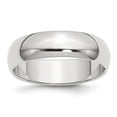 thumbnail image 1 of 6 mm Sterling Silver Half-Round Band, Size 8, 1 of 1