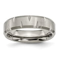 thumbnail image 1 of 6 mm Titanium Beveled Edge Notched Brushed Band, Size 11.5, 1 of 1
