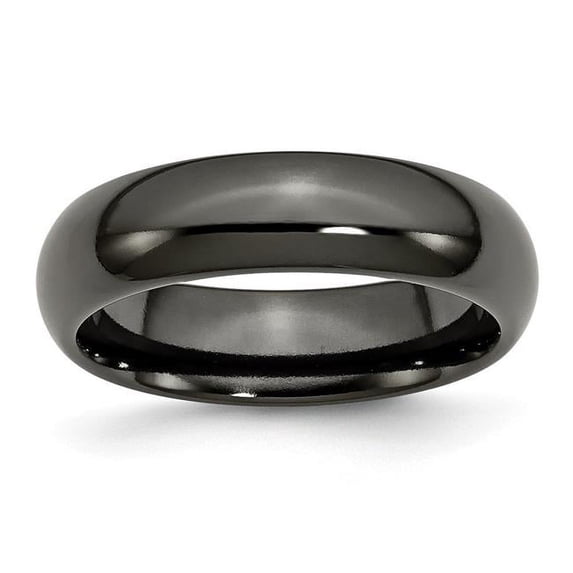 6 mm Titanium & Black Titanium Polished Band, Size 8