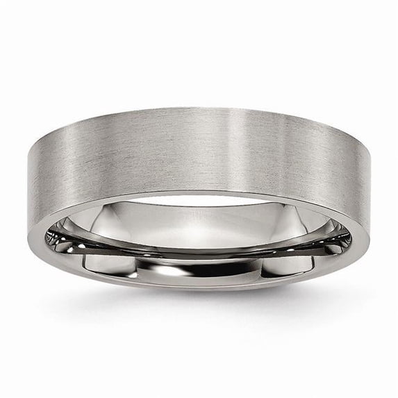 6 mm Titanium Flat Brushed Band, Size 13.5