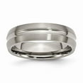 thumbnail image 1 of 6 mm Titanium Grooved Brushed & Polished Band - Size 7, 1 of 1