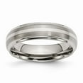 thumbnail image 1 of 6 mm Titanium Ridged Edge, Sterling Silver Inlay Brushed & Polished Band - Size 10.5, 1 of 1