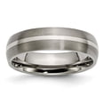 thumbnail image 1 of 6 mm Titanium Sterling Silver Inlay Brushed Band, Size 11.5, 1 of 1