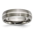 thumbnail image 1 of 6 mm Titanium Sterling Silver Inlay Brushed Band, Size 7, 1 of 1