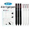 thumbnail image 1 of 6 multicolour gel pens, 4 in 1, 1 model with 4 colours, smooth, non stop ink, quick drying, simple solid colour design, DIY suitable study office writing note taking, black high capacity gel pen, 1 of 10