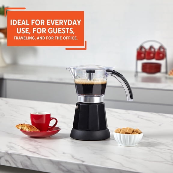 6 or 3 Cup Electric Espresso Maker Black Coffee Machine for Cuban Coffee, Moka and Espresso Drinks