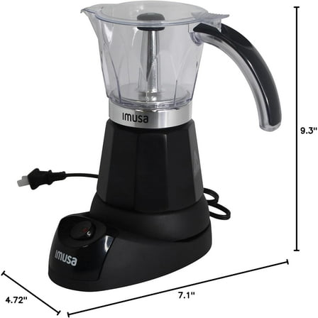 6 or 3 Cup Electric Espresso Maker Black Coffee Machine for Cuban Coffee, Moka and Espresso Drinks