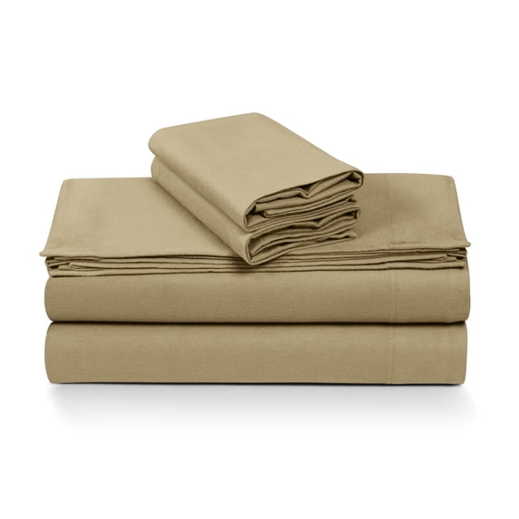6-oz Cotton German Flannel Deep Pocket Sheet Set King - Macchiato