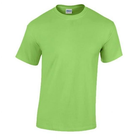 6 oz Gildan Adult Heavy Cotton T-Shirt, Lime - Small - Case of 12