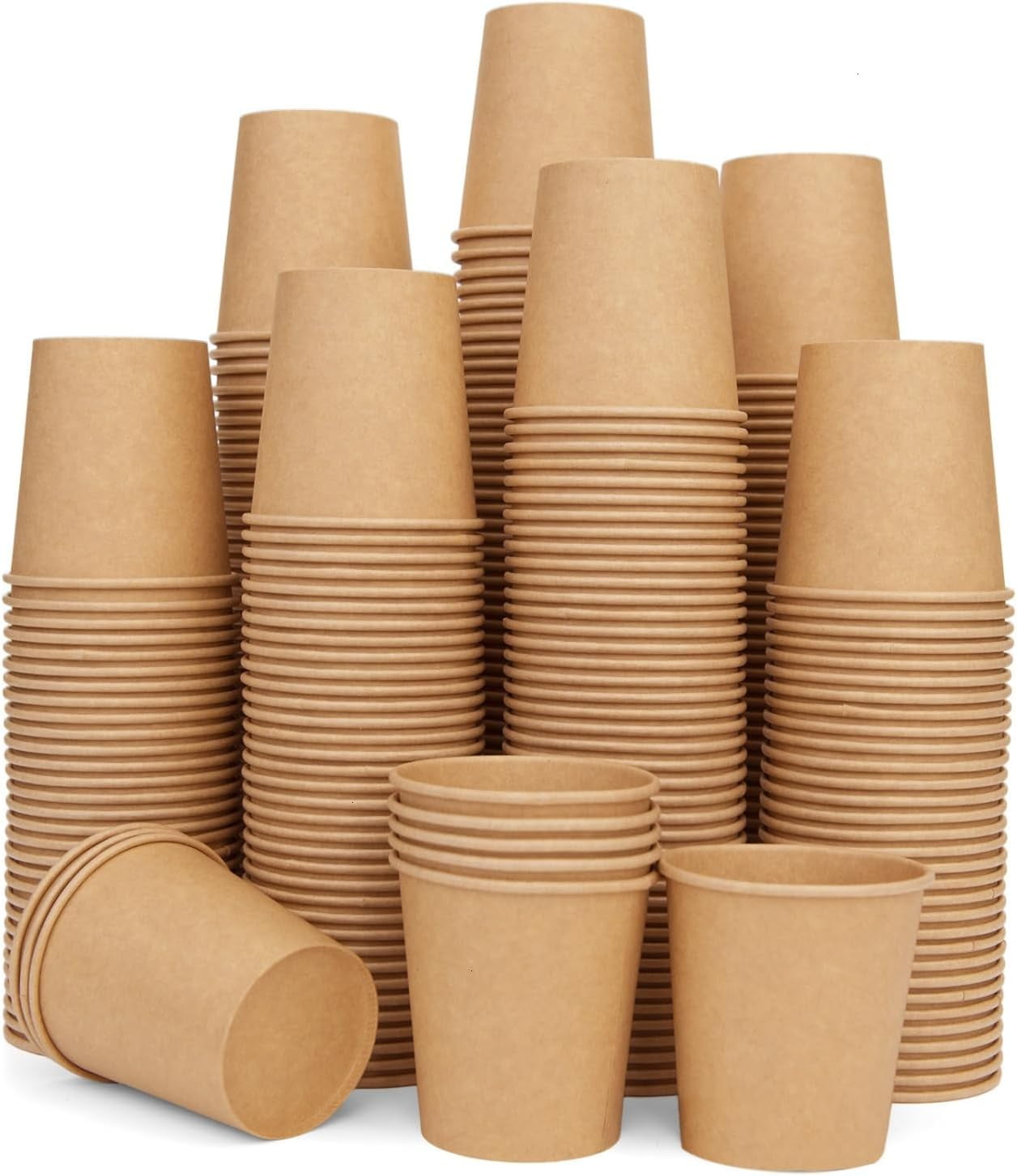 6 oz Kraft Paper Cups - 500 Pcs Disposable Paper Cups Hot Cold Beverage ...