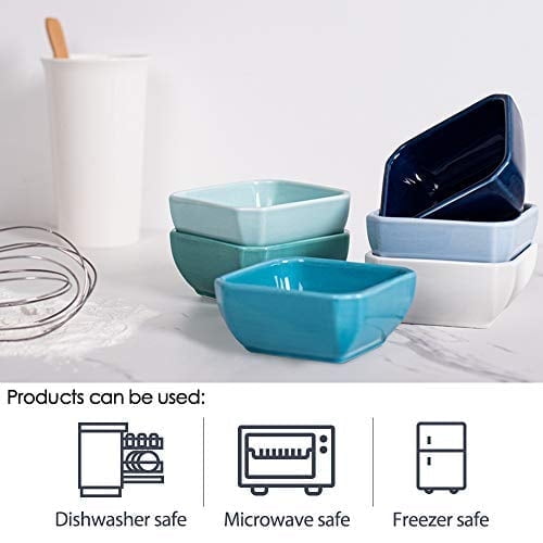 6 oz Ramekins - Ramekins for Creme Brulee- Delling Square Porcelain ...