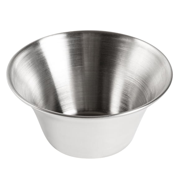 Restaurantware-6 Ounce Sauce Cups, 10 Round Dip Cups - For Condiments And Individual Portions, Stackable, Silver Stainless Steel Dipping Cups, Reusable, Durable