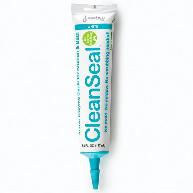 6 oz Sashco 11070 White CleanSeal Active Enzyme Caulk for Kitchen and Bath