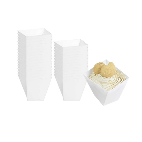 6 oz Square Seagreen Plastic Large Girata Dish - 3 1/4" x 2 3/4" x 3" - 100 count box