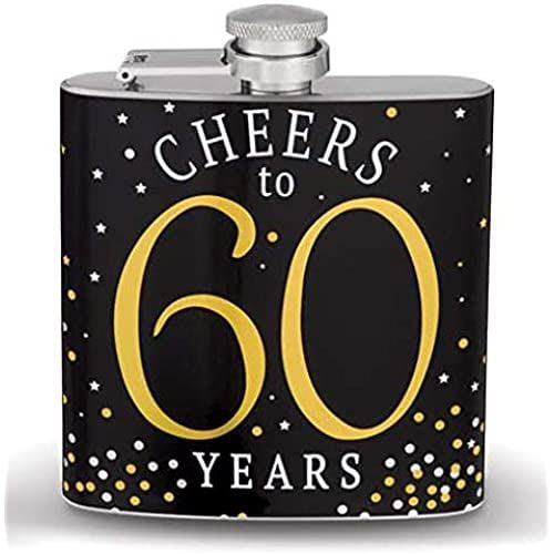 6 oz Stainless Steel Alcohol Flask Special Birthday Milestone Celebration (Cheers Series)