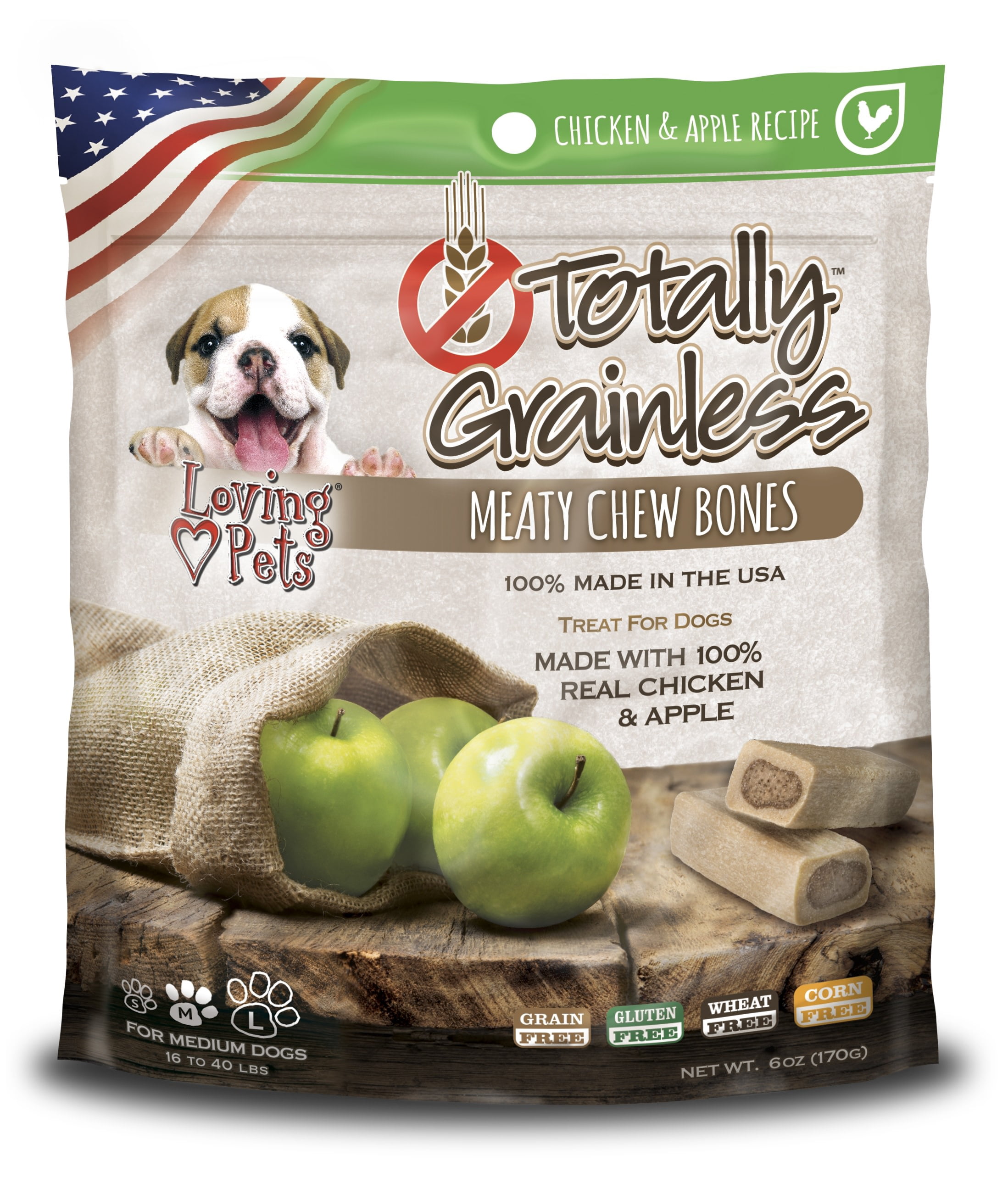 6 oz. Totally Grainless Medium Chicken and Apple Bone