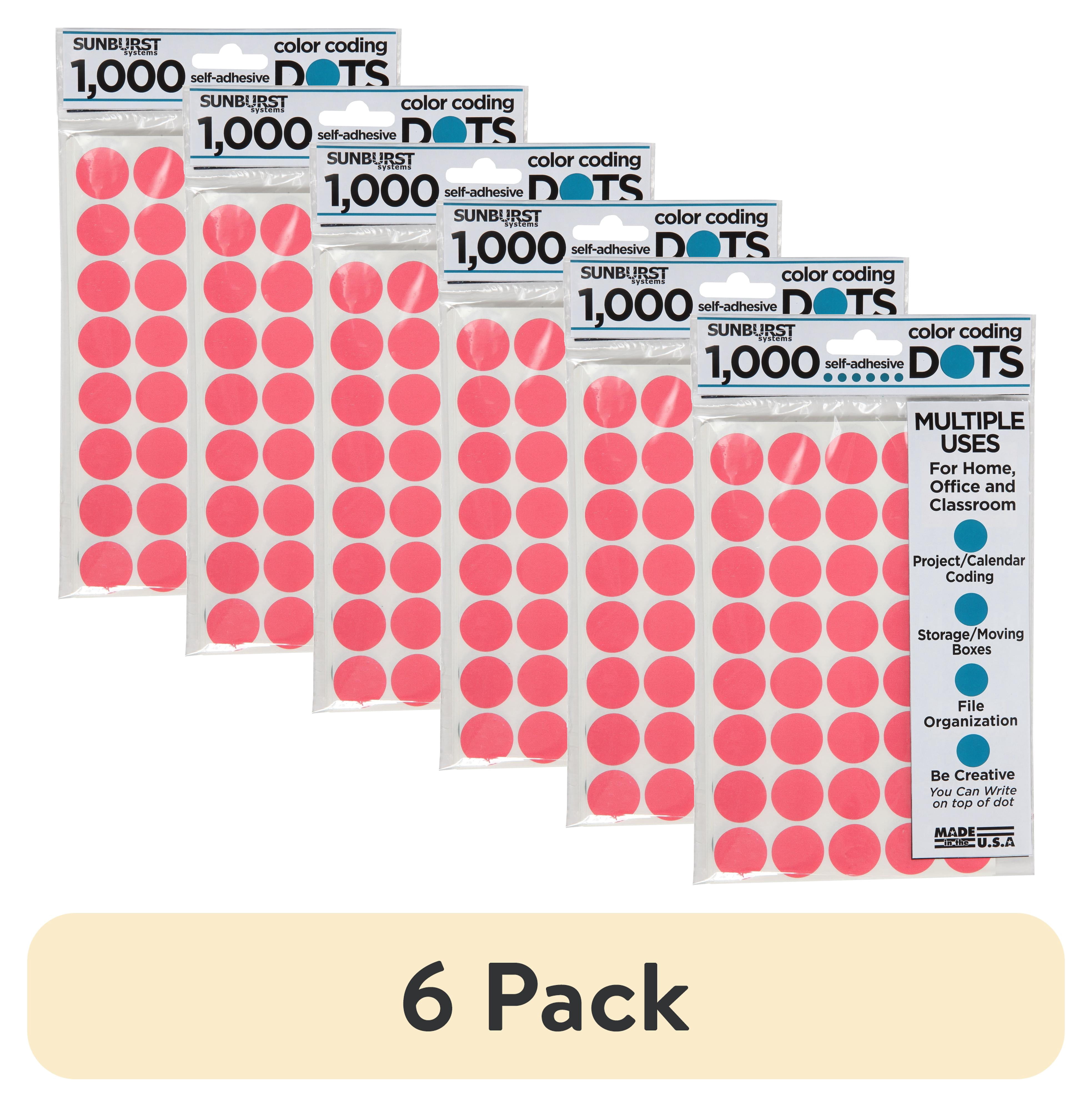 (6 pack) 1,000 Color Coding Dots, Color Sticker Dots, Blank Price ...