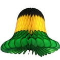thumbnail image 1 of 6-pack 11 Inch Hanging Honeycomb Tissue Paper Bell Decoration, Jamaican, by Devra Party (Black, Yellow, Green), 1 of 1