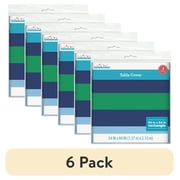 (6 pack) Rectangular 54" x 84" Green/Blue Stripe Table Cover, by Way To Celebrate