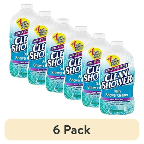 (6 pack) 1PK Clean Shower Fresh Clean Scent Daily Shower Cleaner 60 oz. Liquid