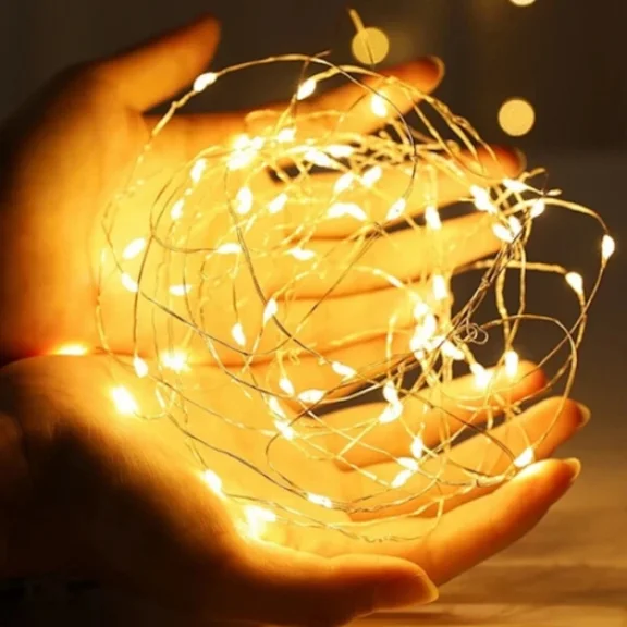 6-pack 1m Mini LED light string battery operated warm white