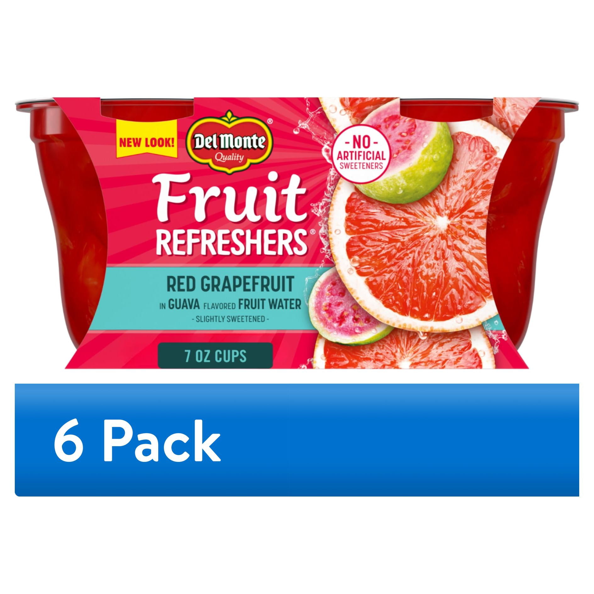 (6 pack) Del Monte Fruit Refreshers Red Grapefruit in Guava flavored Fruit Water, 7 oz Cup (Pack of 2)
