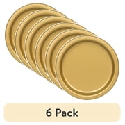 (6 pack) Gold Solid Round 9" Paper Dinner Plates, 20 Count, Way To Celebrate