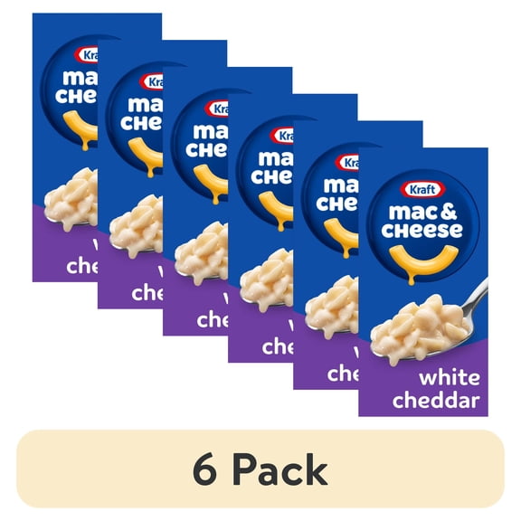 (6 pack) 2X - Kraft White Cheddar Macaroni Cheese Dinner - 7.3oz