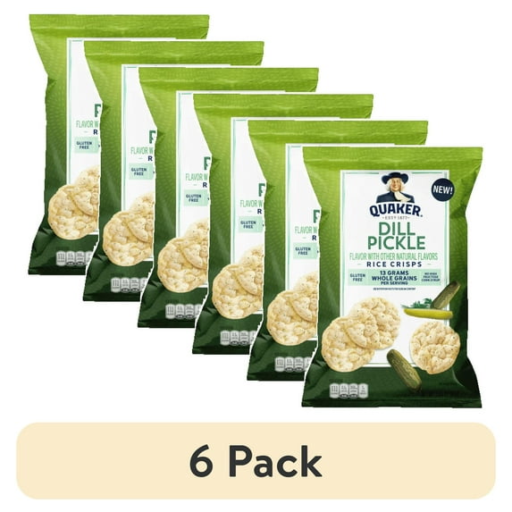 (6 pack) 2X-Quaker Dill Pickle Rice Crisps - 3 oz