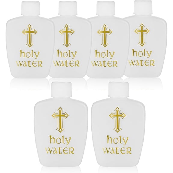 6 pack 2oz Empty Small Plastic Container Flask for Church Holy Water Bottles