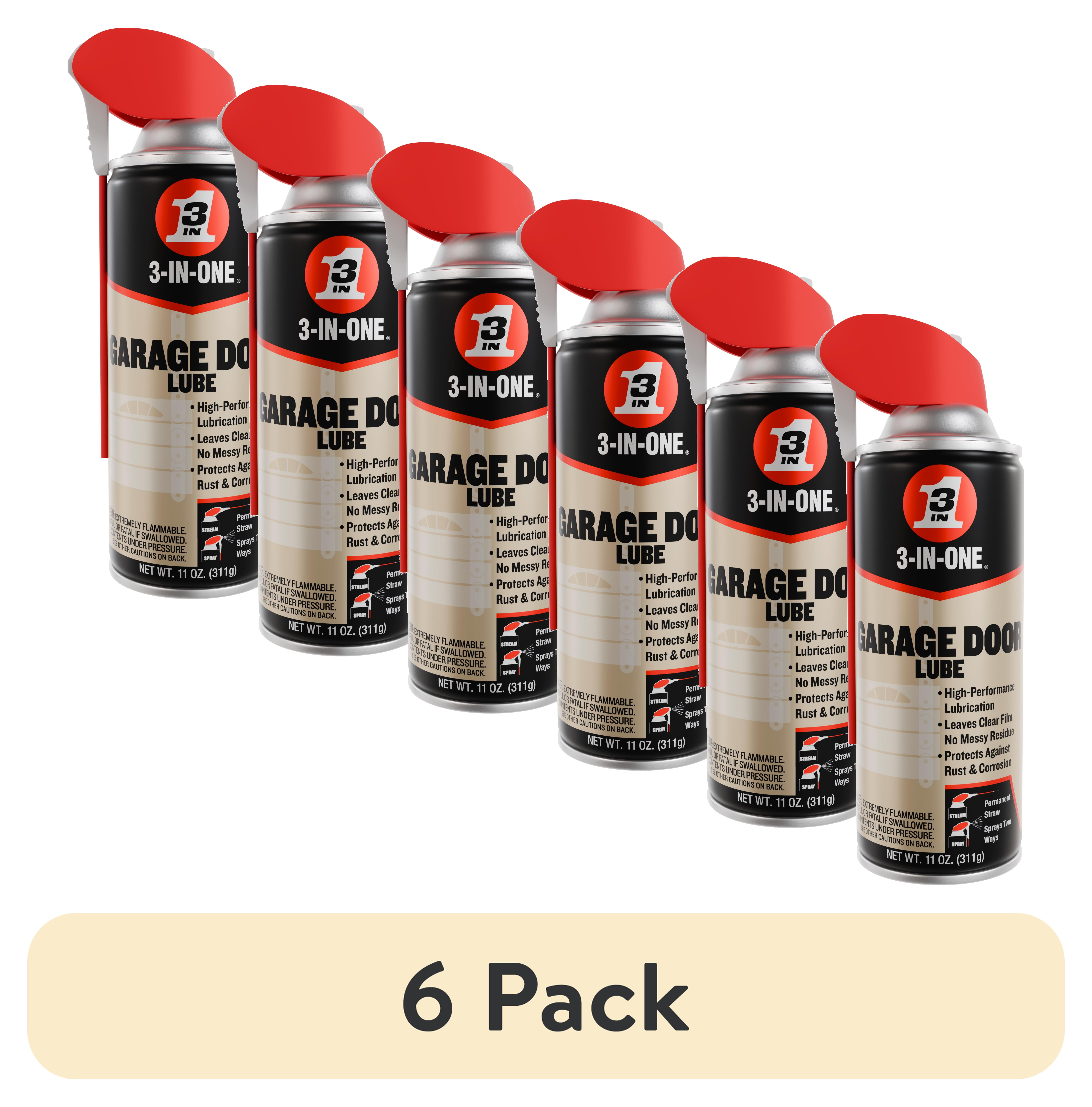 3-IN-ONE Garage Door Lubricant with SMART STRAW SPRAYS 2 WAYS 11 oz [6-PACK] one_size | 100581-9ED6-C82-C821