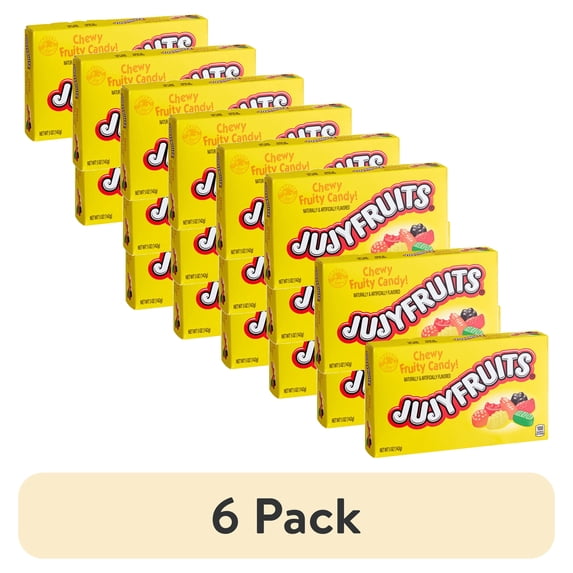 (6 pack) (3 pack) Jujyfruits Chewy Fruity Candy, Theater Box, Each 5 oz.