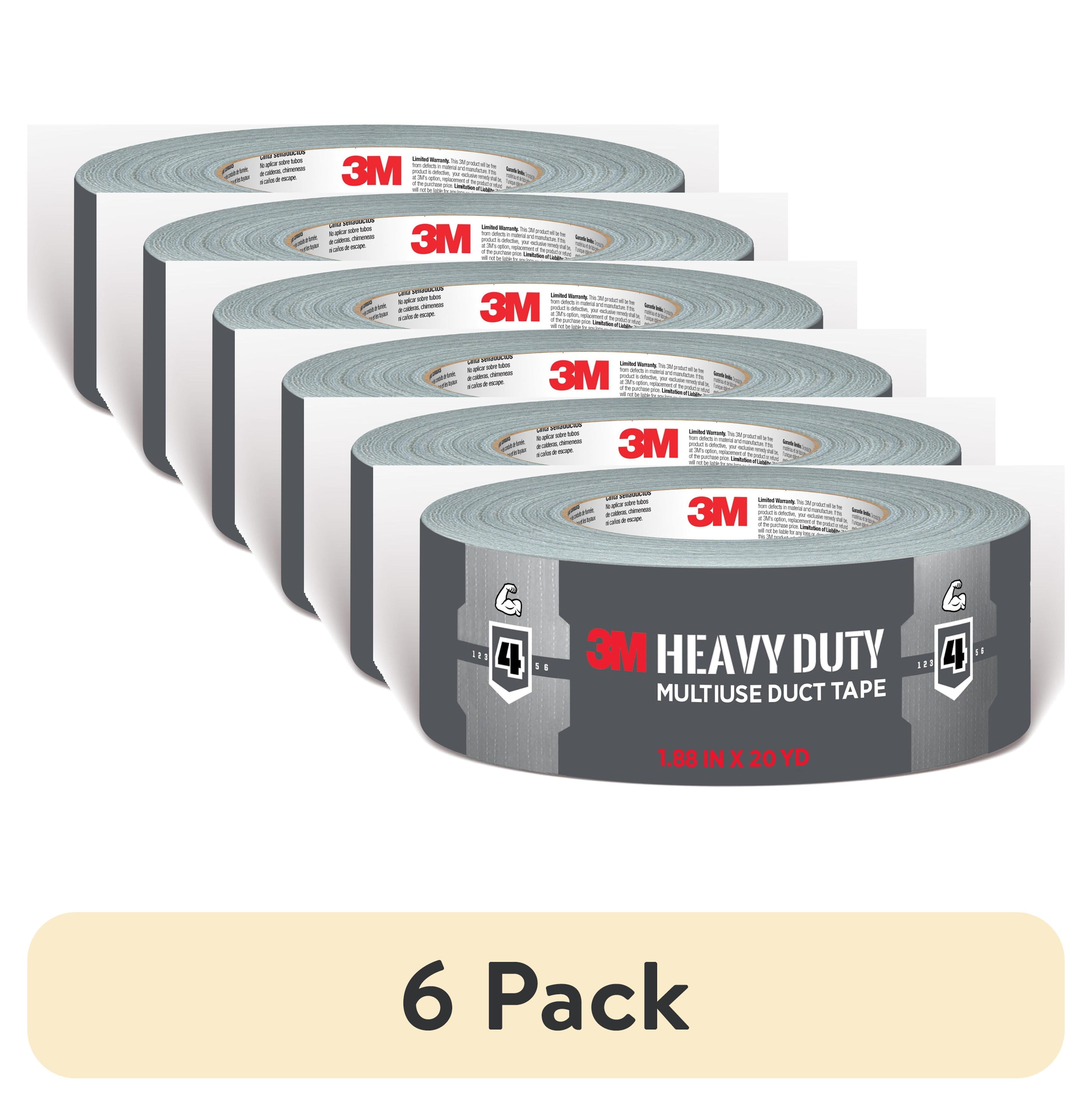 (6 pack) 3M Heavy Duty Duct Tape, Grey, Multipurpose, 1.88 in. x 20 yd., 1 Roll