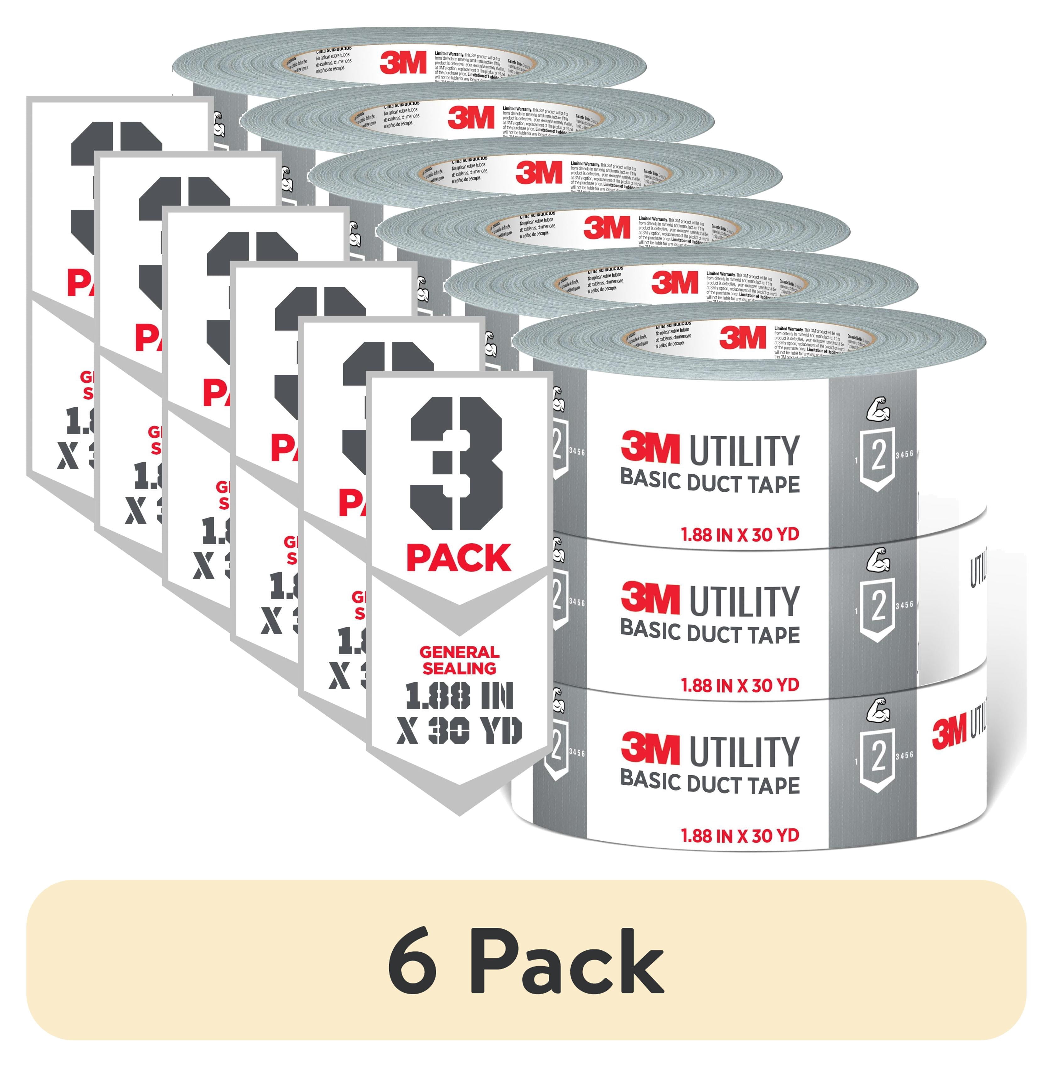 (6 pack) 3M Utility Duct Tape, Silver, Basic Use, 1.88 in. x 30 yd., 3 Pack