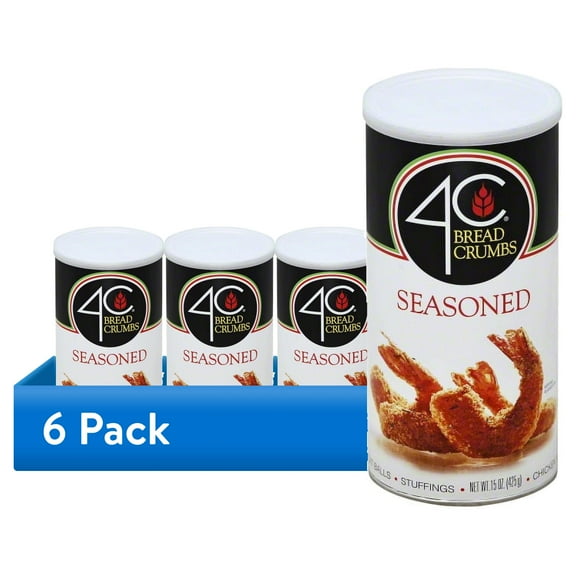(6 pack) 4C Seasoned Bread Crumbs, 15 oz Canister