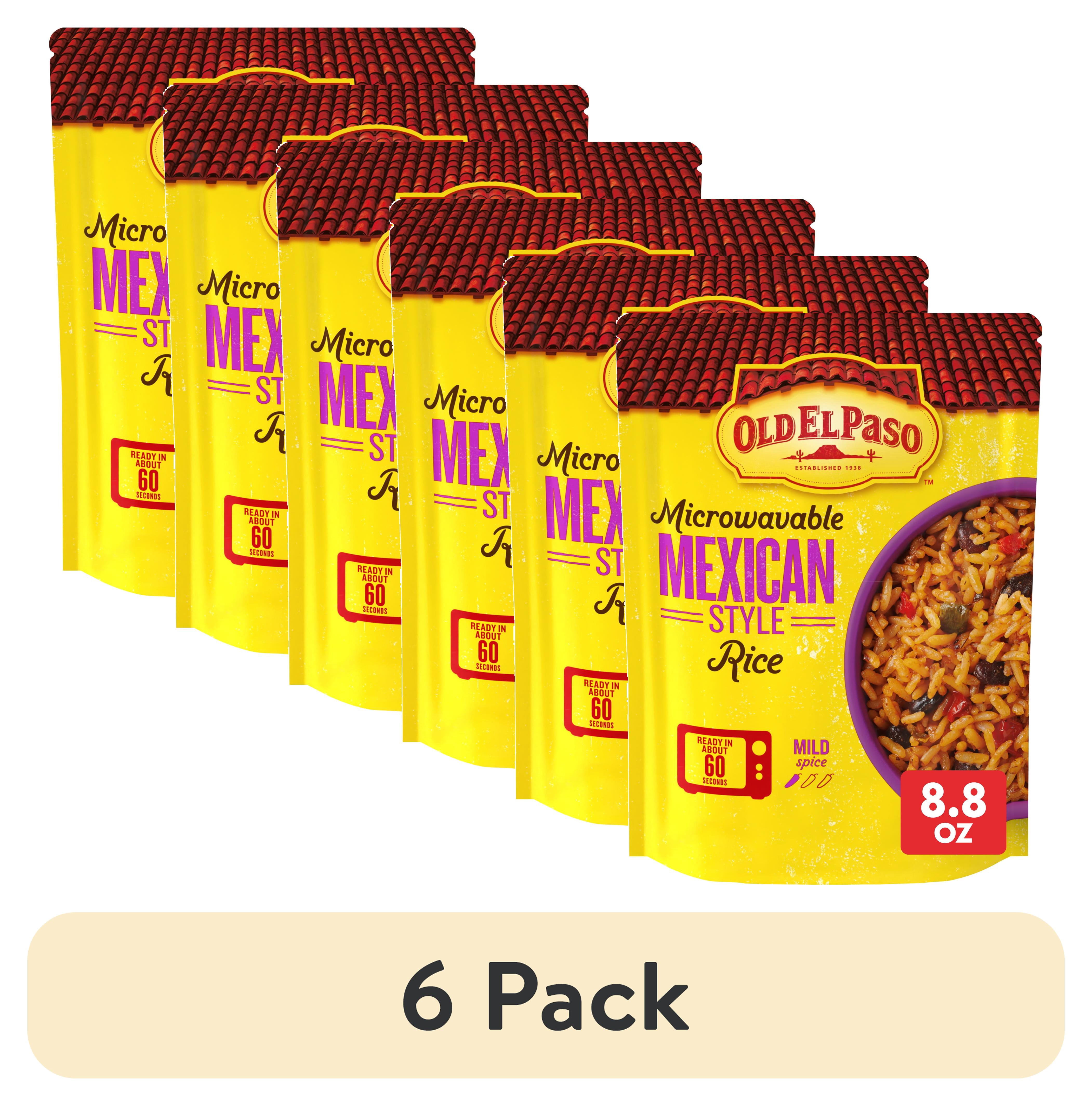 (6 pack) Old El Paso Rice, Mexican Style Rice, Microwavable Pouch, 8.8 oz