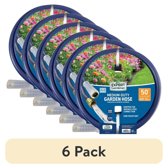 Expert Gardener Medium Duty Garden Hose, Gray, 5/8 inch Water Hose for Watering Lawn and Garden