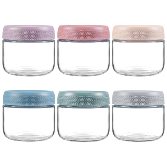 6-pack 8oz Glass jars with Airtight Lids, Overnight Oats Containers with Lids, Wide mouth Mason Salad jars