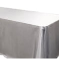 thumbnail image 1 of 6 pack 90x156" Rectangular Satin Tablecloth Wedding Party Catering", (Color: Silver), 1 of 2